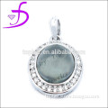 925 Sterling Silver Jewelry Wholesale Bezel Setting single big stone pendant